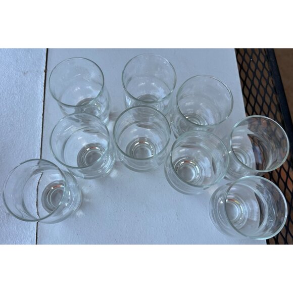 Set of 9 Clear Stout 6 oz. Collectible Drinking Glasses 4" Tall - Picture 3 of 9